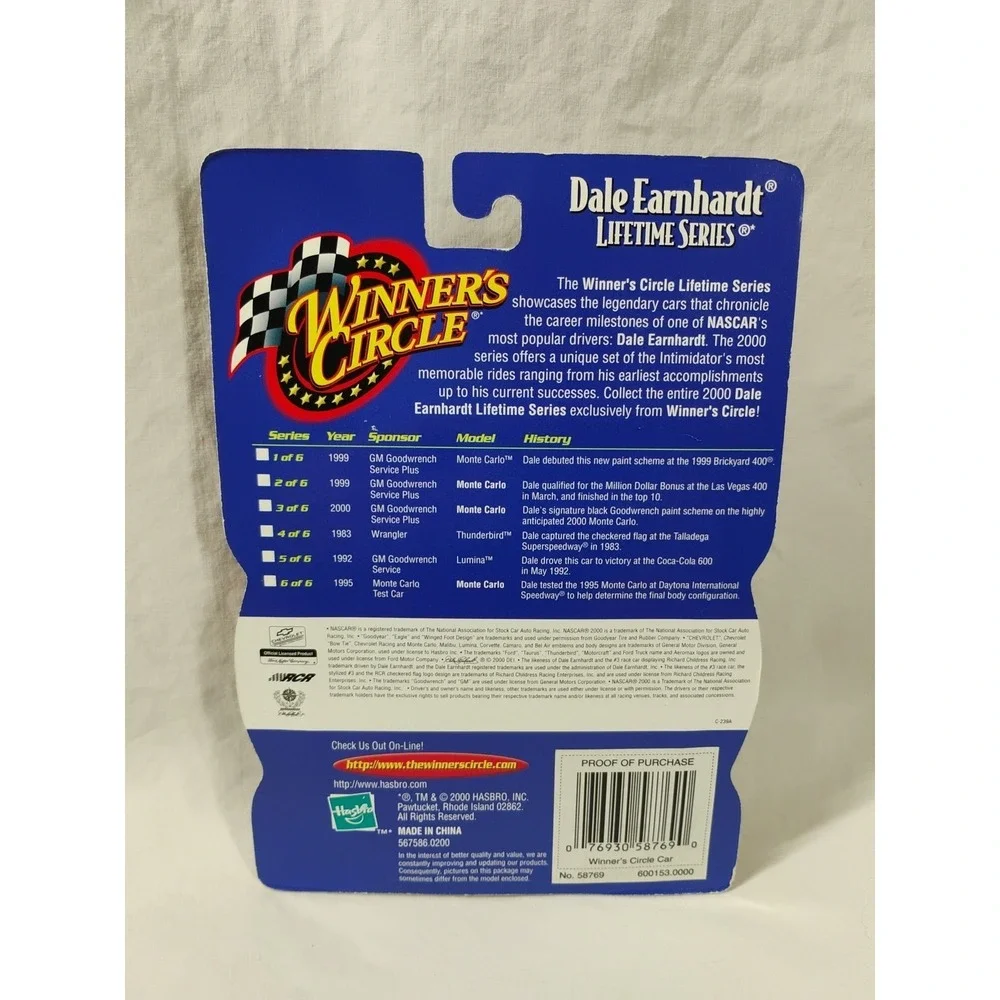 2000 Dale Earnhardt #3 NASCAR Goodwrench Plus Lifetime Series DieCast‎ 1:64